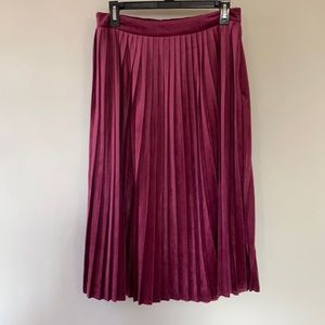 Pleated velvet skirt